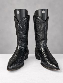 Tony Lama Black Ostrich Cowboy Boots – Men’s 11 EE – Style 8861