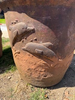 Terracotta Dolphins pot 2FT Length x 2FT Width