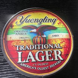 NEW - Metal Yuengling Traditional Lager Hanging Sign - Breweriana