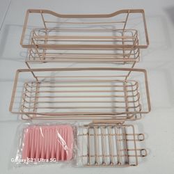 Pink Shower Caddie Shelf Set 4 Pcs