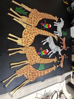 Large foam jungle decorations