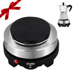 Artilife 500W Small Hot Plate Mini Hot Plate,Artilife 500w Small Electric Hot Plate,Mini Stove Portable Stove Kitchen Cooktop Electric Heater,Perfect 