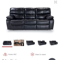 Avenger Black Power Reclining Sofa