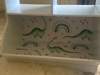 White Kids Bookshelf and Storage Cubby