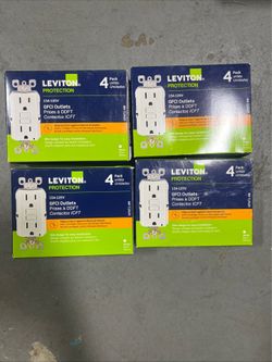 Leviton GFNT1-4W 15A-125V Duplex Outlet White - (16 Piece / 4 Pack)