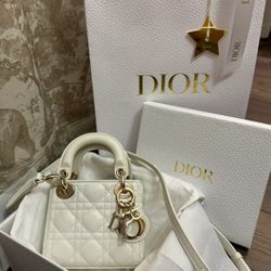 Dior Princess Diana milky white micro mini bag