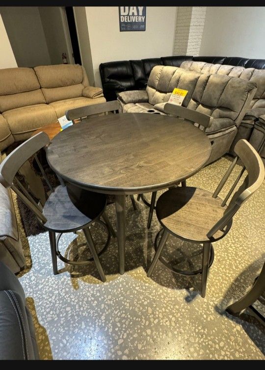 *Memorial Day Now!!!*---Counter Height Sorrento Dining Table Sets W/4 Swivel Chairs---Delivery And Financing AvailableðŸ¤