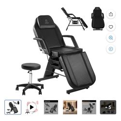 Massage table with chair
