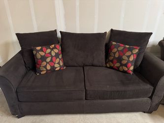 Dark Brown Corduroy 2-Seater Sofa