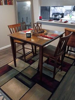 Wood Counter Height Dining Table with Chairs