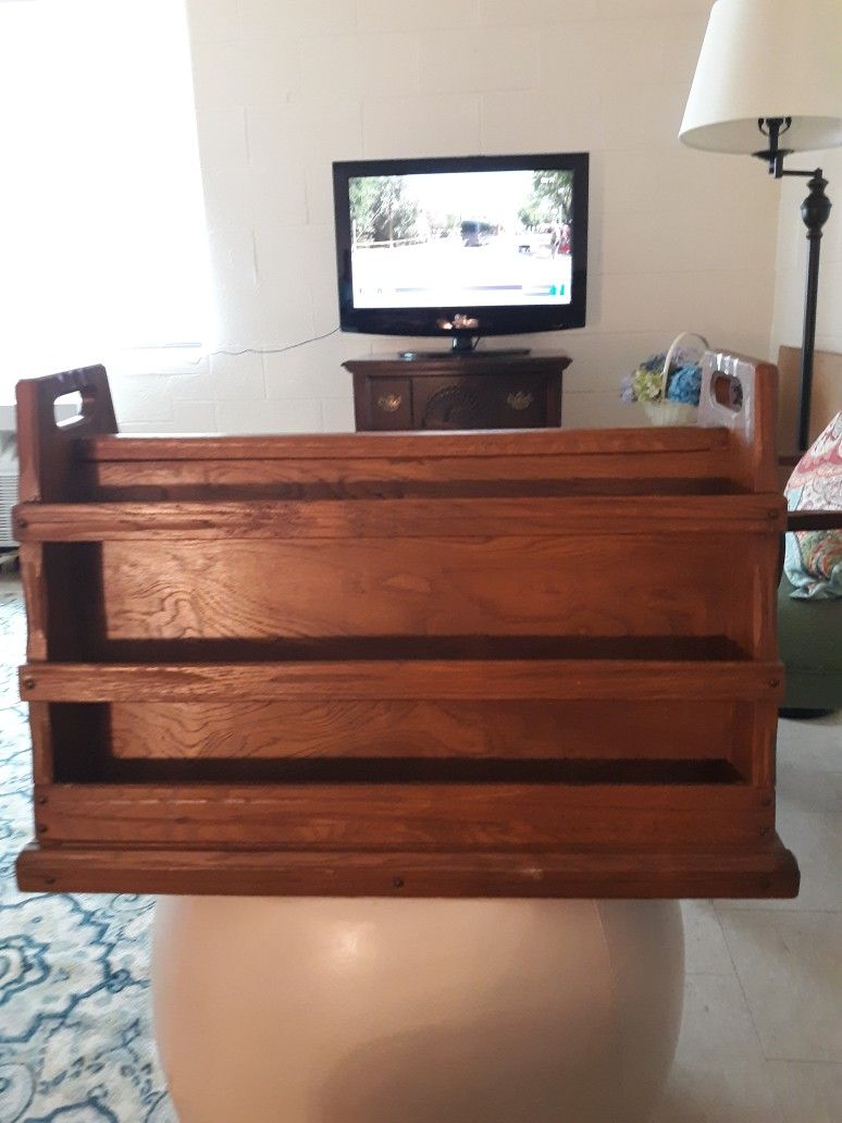 Vintage 1950's Mid Century Arts & Craft A. Brandt Ranch Oak Magazine Rack Holder Stand