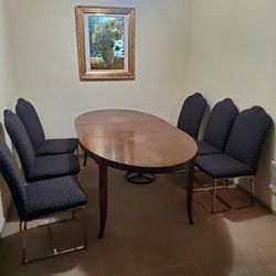 Vintage Oval Table With 3 Extensions And 6 chairs 