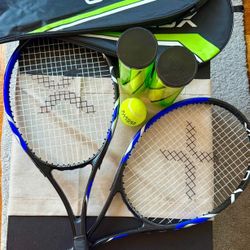 Selling 2 Tennis Rackets And 6 Balls