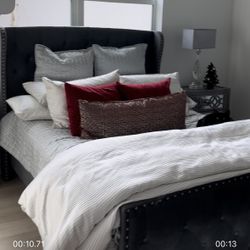 Gray Upholstered Wingback Velvet Z Gallerie He’s