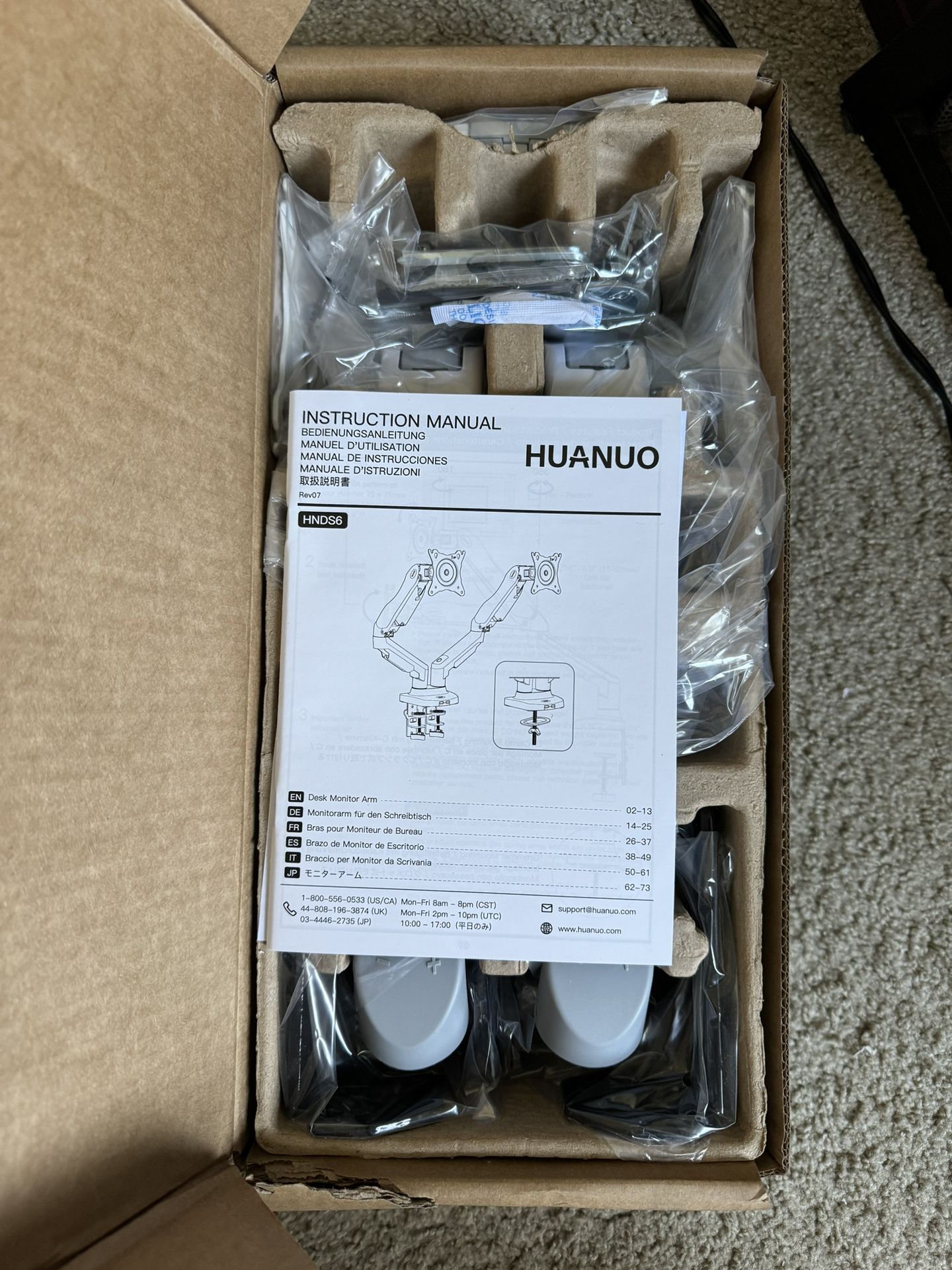 BRAND NEW WHITE dual monitor arm