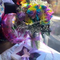 Flower Arrangement /rainbow Roses/rosas
