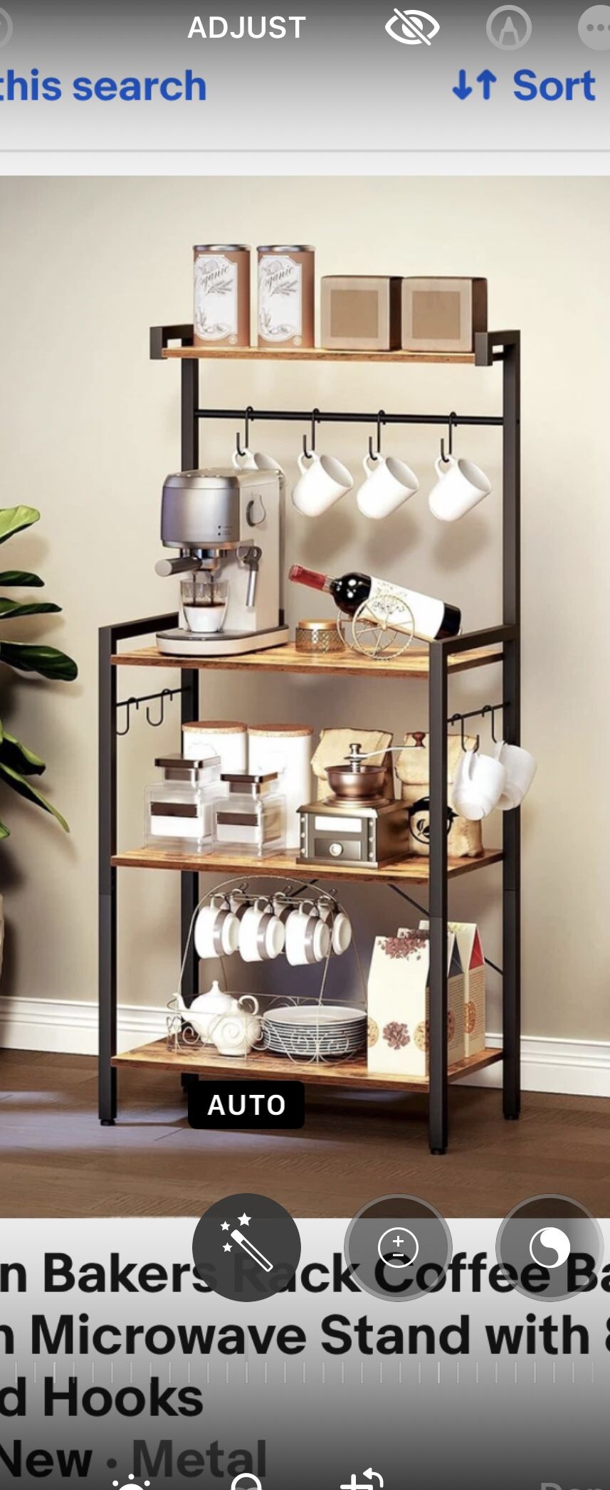 Yita  Home Bakers Rack , Coffee, Microwave, Station 