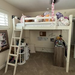Full sized loft Bed With Mattress
