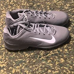 Nike Huarache Pro Low Metal Baseball Cleats Gray White Size 12 | Elite Traction & Comfort 