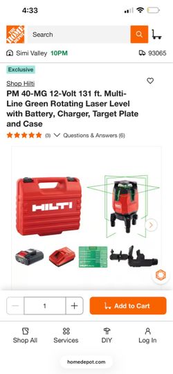 Hilti 360 laser with 2 batteries and case