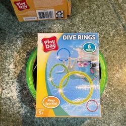 2 Pk Kids' Pool Diving Rings - Bright, Durable, and Easy to See 