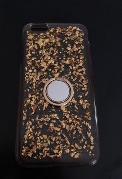iPhone 6 Plus gold flake case with ring holder