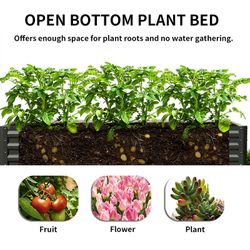 Raised Garden Bed with Arch Trellis, 2 Pack Metal Planter Boxes with Garden Arch, Outdoor Garden Planter for Climbing Plants Vegetables Flowers