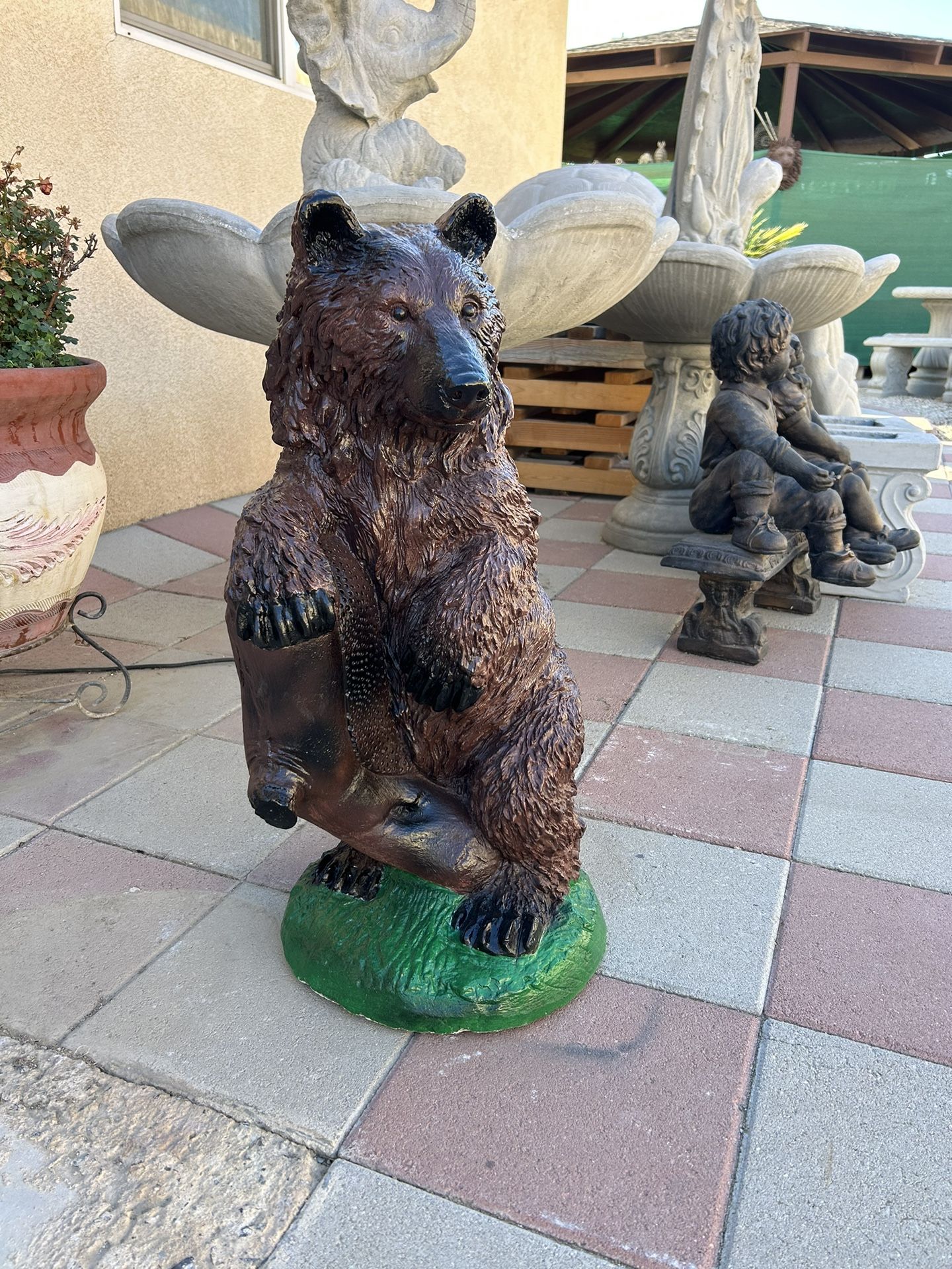New Bear Made Out Of Cement Perfect Gift 🎁