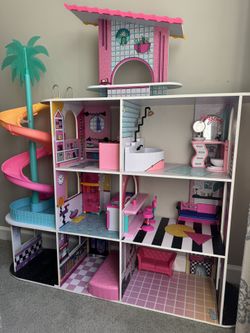 Barbie Doll House With Pool And Slide