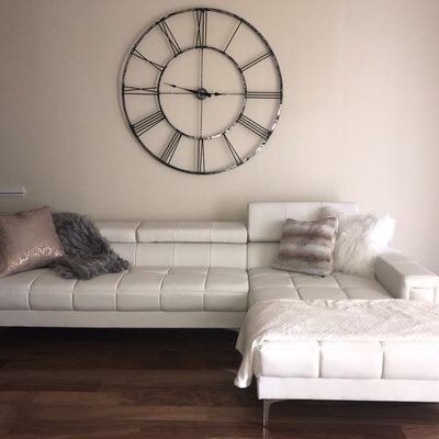 New white bonded leather sofa sectional