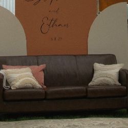 Brown Leather Couch 