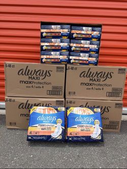 (6 pack) Always Maxi Overnight Pads with Wings
