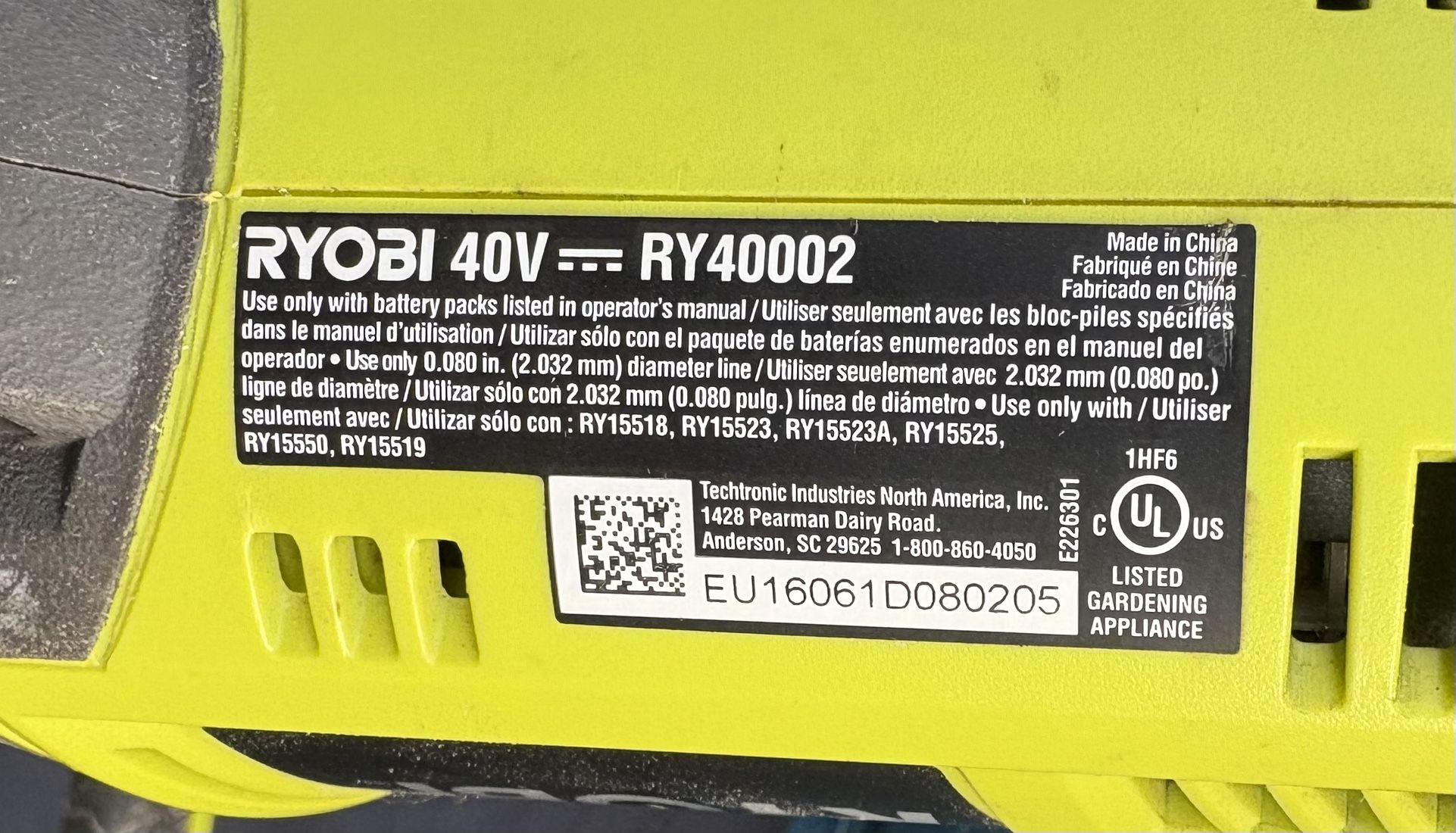 Ryobi 40v RY40002 w/ battery & charger