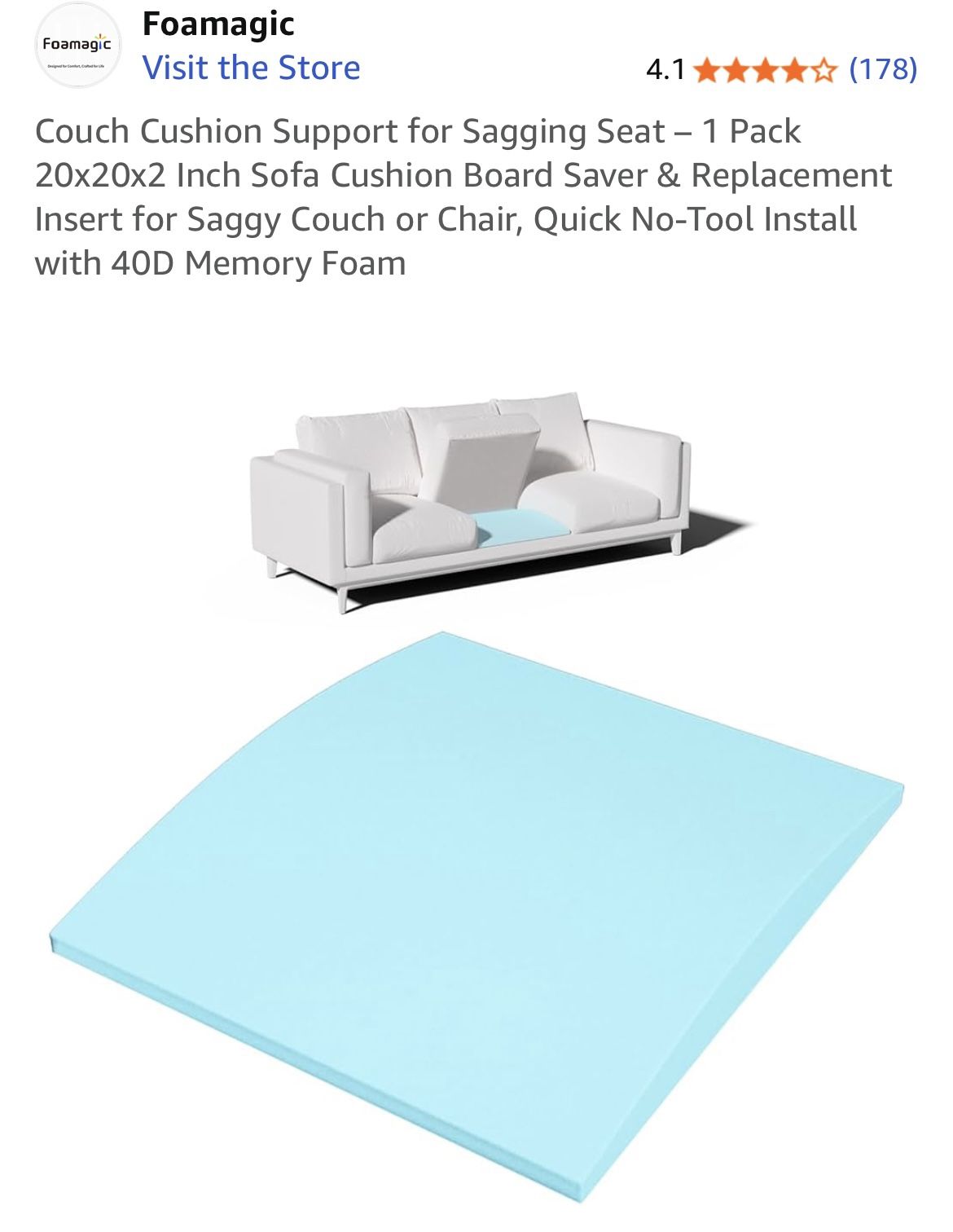 Brand New : Couch Cushion Support for Sagging Seat
