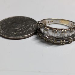 Wedding , Anniversary 10K Gold Baguette Natural Large VVS SI, Size 7 , Antique/Vintage Arc Deco Design 