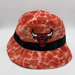 Chicago Bulls NBA Mitchell & Ness Bucket Hat Size S/M Tie Dye Red