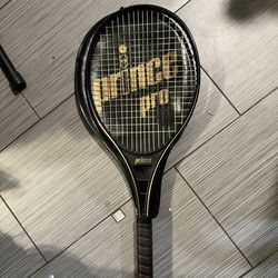 Prince Pro Vintage Tennis Racket with Original Cover Black With Gold Trim