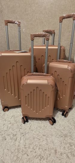 4-Piece Bronze Luggage Set – Hard Shell Spinner Suitcases, Brand New