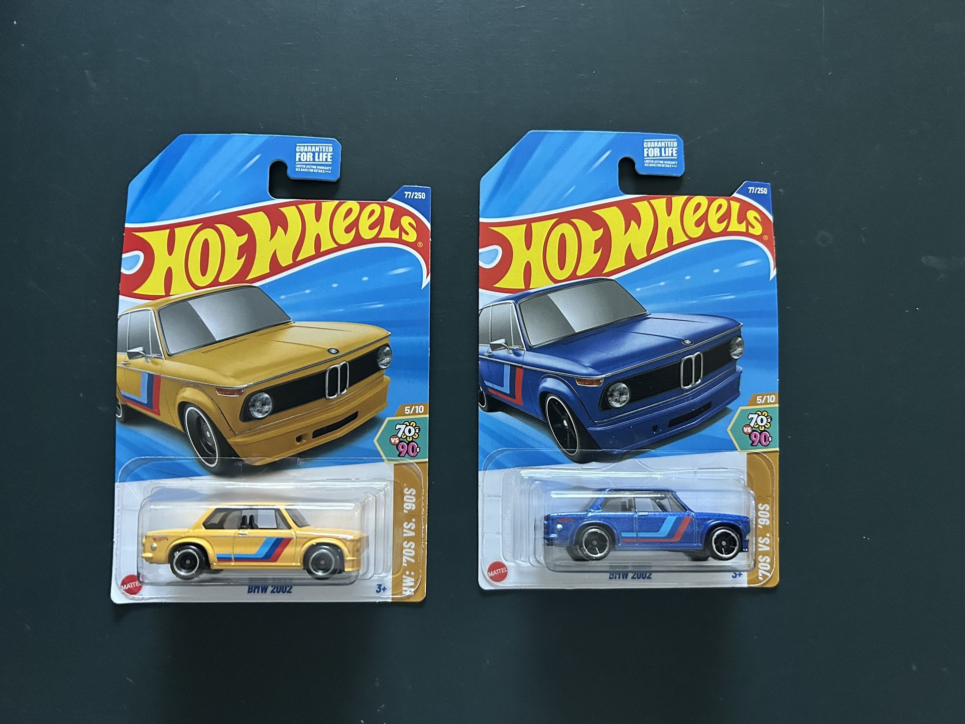 Hot Wheels HW BMW Blue Yellow 2002ti - Lot Of 2