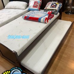 Twin Bed With Memory Foam Trundle New Cama Nueva 