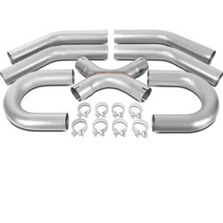 universal pipe kit exhaust 3inch OD PIPE 45 degrees 180 degree tubing set stainless steel kit de tubo de escape universal