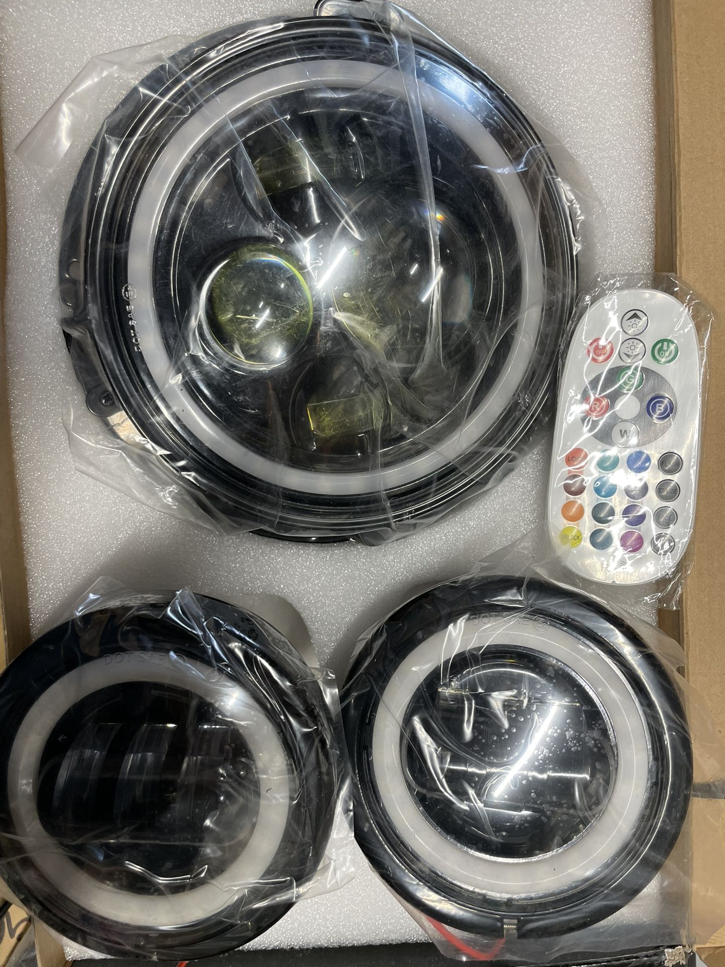 Headlight And Passing Lights Led For Motorcycle