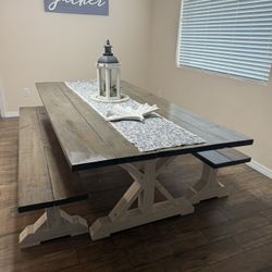 8ft Farmhouse Dining Table 