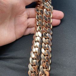 14k Rose Gold Over Silver (999) Handmade Cubans