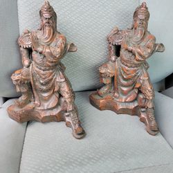 Asian Warrior Guan Gong 10" Bronze Staute