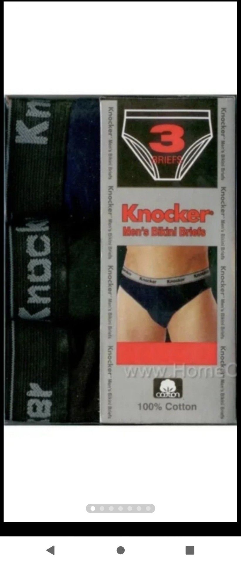 Knocker Mens Bikinis Briefs 3 Pack Multicolor Size S