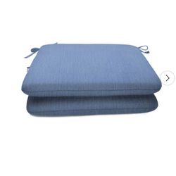 Casual Cushion Solid Sunbrella® Fabric 2-Piece Indoor/Outdoor Seat Pad Cushion, 18"W x 18"L, Cast Ocean