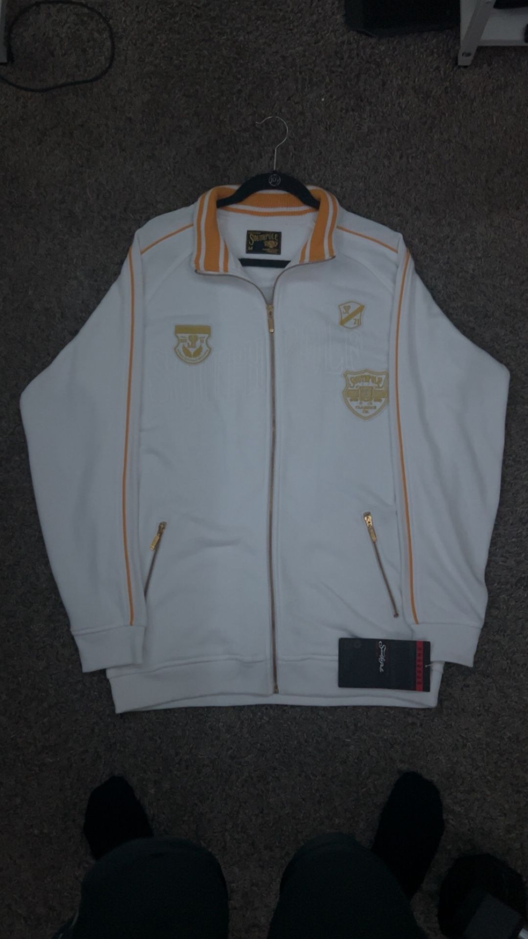 White/gold SOUTHPOLE zip-up