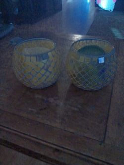 Candle holders with candles (used and unscented)