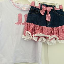 Girls Cowgirl Shirt And Skirt